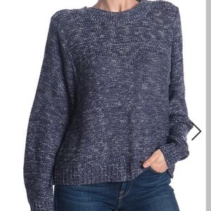 NWT Susina Crew Neck Pullover Sweater In Tonal Denim Marl Blue Size Small